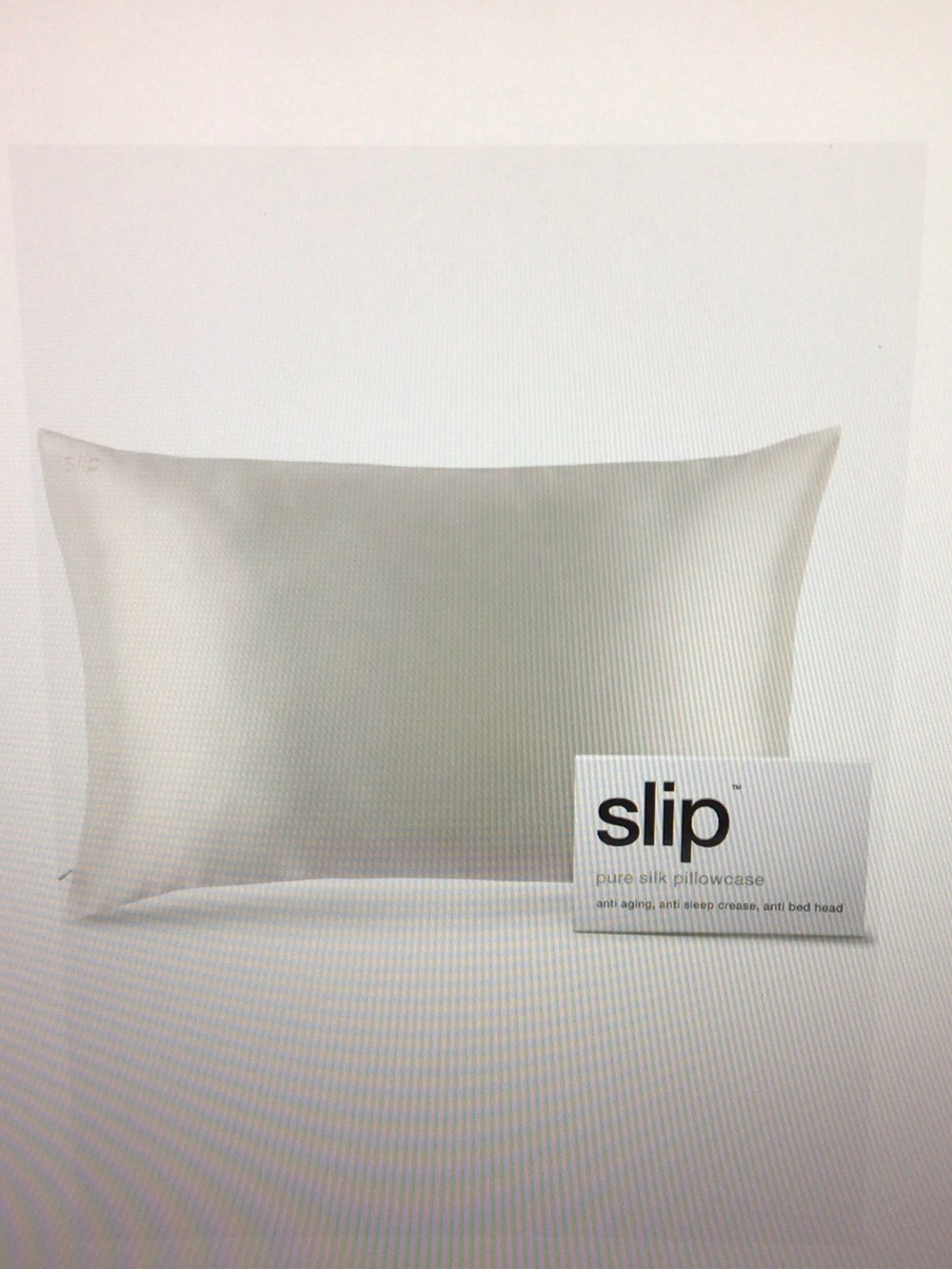 slip Satin Pillowcase in Soft Cream with Embroidered Logo